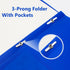 ViVin Blue Sturdy Plastic Folder, 10 Pack, 2 Pocket Folder with Prongs, Holds 8.5 * 11 Letter Size Sheets for Office
