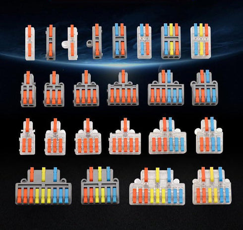 Wire Connectors, Compact Lever Wire Nuts Connectors 1 in 5 out for Quick Connect 28-12 AWG 5PCS