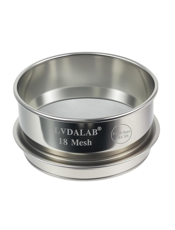 LVDALAB All 304 Stainless Steel Mesh Lab Sieve, 18 Mesh (1mm) Aperture Test