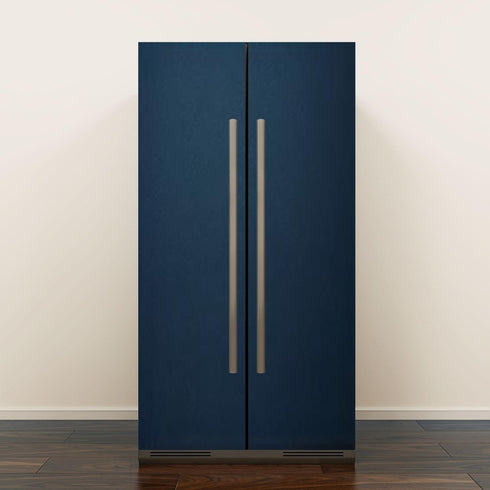 BSPWIRFNZPL Self Adhesive Vinyl Refrigerator Wrap Set Canvas Surface Paper Dark Blue Color