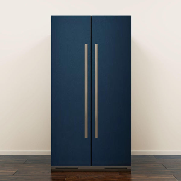 BSPWIRFNZPL Self Adhesive Vinyl Refrigerator Wrap Set Canvas Surface Paper Dark Blue Color