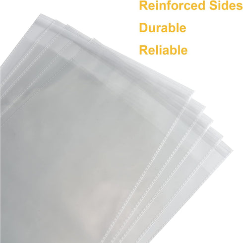 50pcs 9x12 Inch Resealable Poly Bags, Clear Self Sealing Bags for Packaging Clothing & T-Shirts