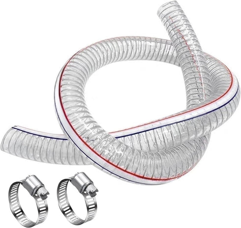 10FT Heavy-Duty Steel Wire Vacuum Suction Hose, 3/4 Inch ID x 1 Inch OD, High Pressure UV Chemical Resistant Tube