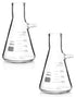 QWORK 250ml Borosilicate Glass Filtering Flask with Tubulation, 2 Pack