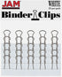 JAM PAPER Colorful Binder Clips - Small - 3/4 Inch (19 mm) - 25/Pack - White Binderclips