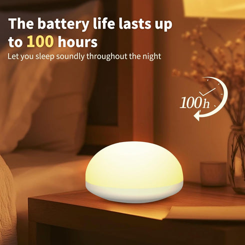 2 Dimmer Nursery Night Light for Kids, Baby Nightlight with Colors Changing Mode, Touch Control Portable Lamp