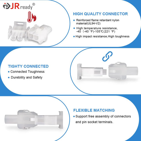JRready ST6428 Power Connector - 9 Pin (4 Matched Sets) Compatible with Molex MLX Power Connector 9 Pin