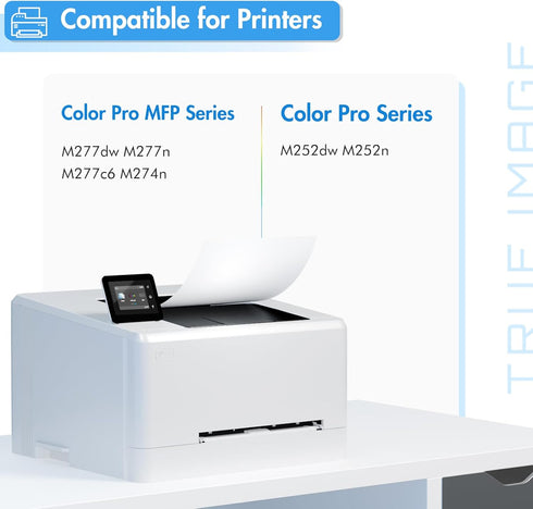 TRUE IMAGE Compatible Toner Cartridge Replacement for HP 201X CF400X 201A CF400A for Color Laserjet Pro MFP M277