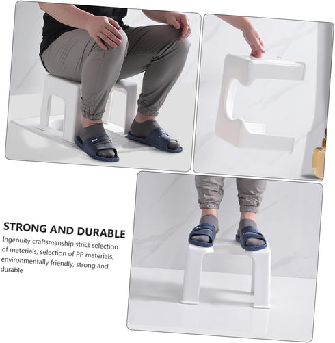 Non-Slip Bathroom Stool for Kids and Adults - Sturdy Toilet Step Stool