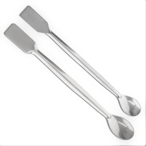 10 Pcs 2 in 1 Double Ended Lab Spoon - Stainless Steel Micro Lab Spatula for Reagent Sampling