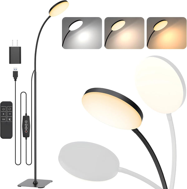 Mojimdo 168 LED Floor Lamp with Remote Control, 2-in-1 Convertible Floor/Desk Lamp, 360