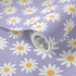 3ft 2ft 90S Y2K Spoonflower Peel & Stick Wallpaper x - Floral Daisies Mini Dollhouse Flowers Purple Lilac Spring Custom