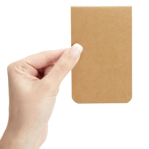 Paper Junkie 12 Pack Small Pocket Notepad, Kraft Paper Cover To Do List Notebook, 64 Lined Pages Each (2.7x4.5 In)