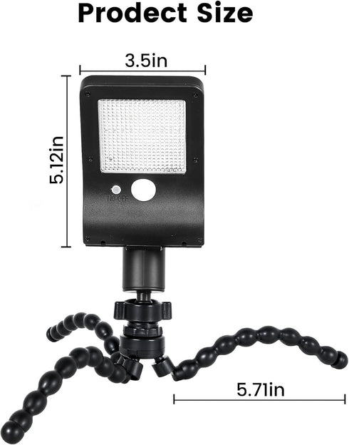 Thumok 60 3 (1) Solar Fence Lights Outdoor, LEDs Motion Sensor Security Light with Flexible Octopus Tripod, Lighting