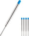 HeTaoCat Blue Ink Refill Pack of 5, Replaceable Medium Point Ballpoint Pen Refills (Blue)