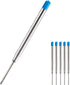 HeTaoCat Blue Ink Refill Pack of 5, Replaceable Medium Point Ballpoint Pen Refills (Blue)