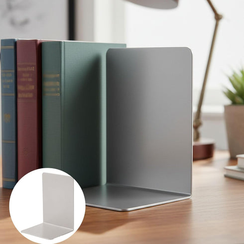 Calcipxx Metal Bookends for Desk - and Stylish Desk Organizers for Home Office and Study Spaces