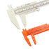 uxcell Vernier Caliper 80mm 150mm Mini Double Scale Plastic Ruler Measuring Tool, White Orange, 1 Set
