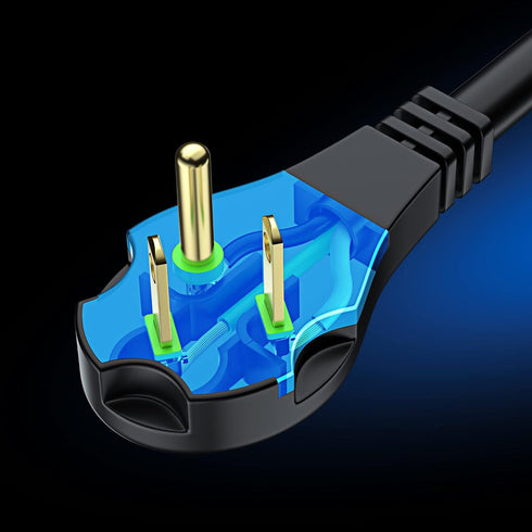 Maximm Flat Plug Extension Cord, 4 ft Low Profile 14AWG with Slim Space-Saving Plug Design, Black