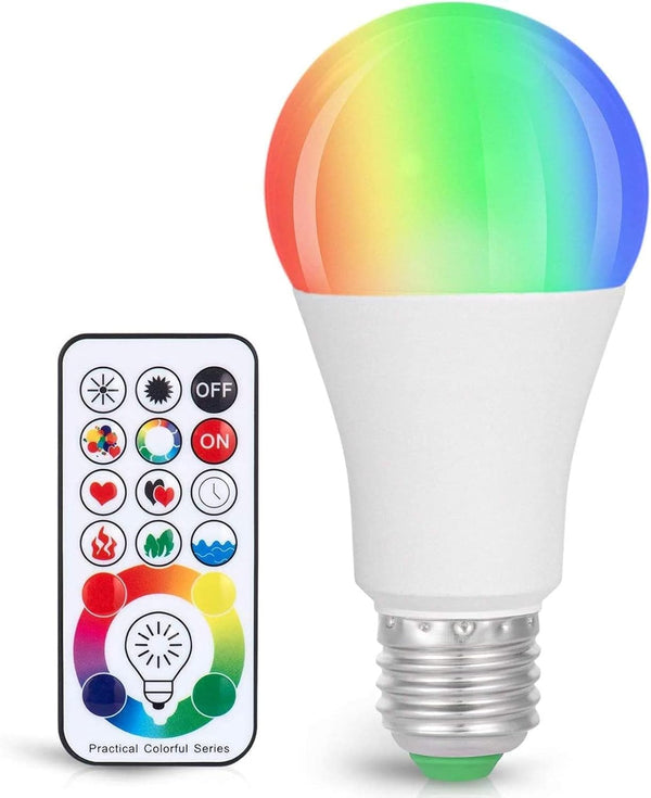 SUNNEST Color Changing LED Light Bulb, 900LM Dimmable E26 10W (60W Equivalent) RGBW, Mood Light with Remote, 120 Colors
