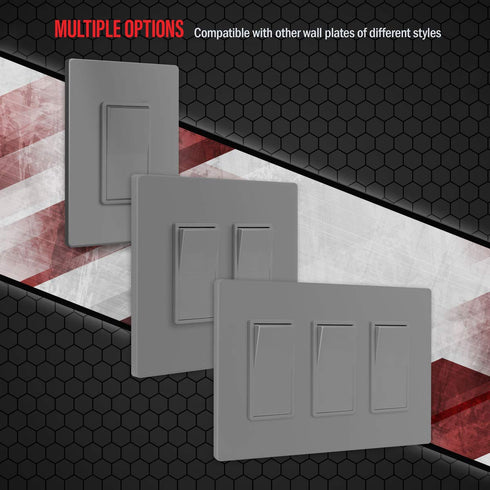 ENERLITES 20 Amp Light Switch, Single Pole Decorator Style, Commercial Grade, Gray, 91200-GY
