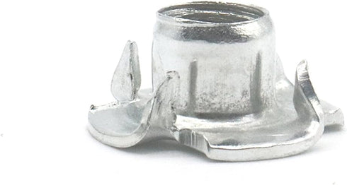 binifiMux M6 x 8mm T Nuts - Zinc Plated 4 Pronged Tee Nut Inserted in Wood Furniture, Pack of 25