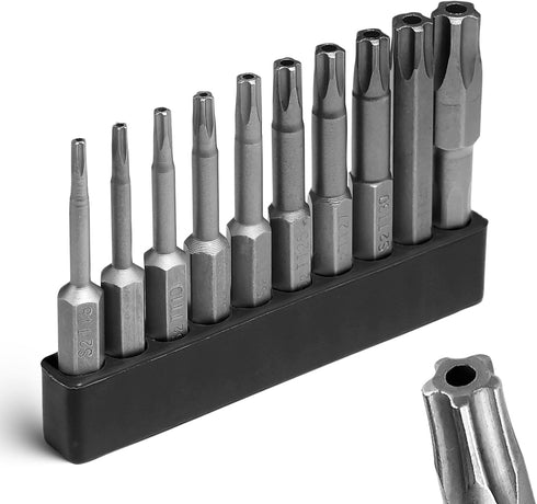 LMXMGRG 5 Point Torx Plus Bit Set 10pcs Tamper-Proof Security Bits Safety Torx