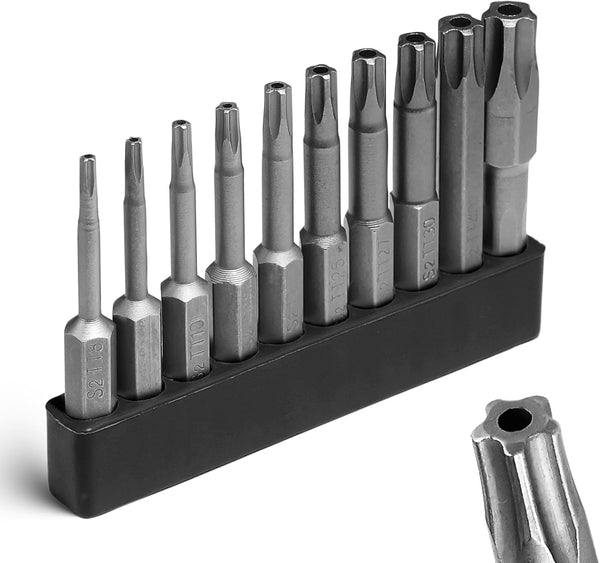 LMXMGRG 5 Point Torx Plus Bit Set 10pcs Tamper-Proof Security Bits Safety Torx