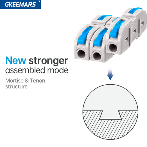 GKEEMARS 50 Pcs Wire Connector, 1 Conductor Compact Splicing Connectors for Circuit Inline 24-12 AWG