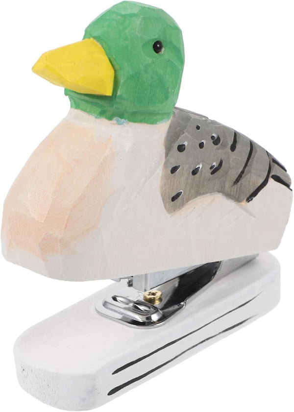 MAGICLULU Mini Desktop Stapler, Funny Stationery Carved Wooden Stapler, Decorative Stapler for Office