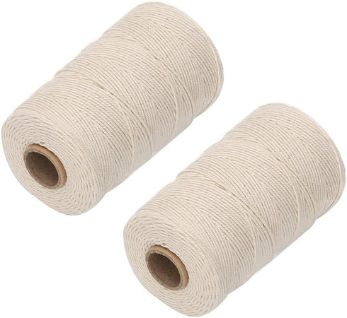 Tenn Well Kitchen Cooking Twine, 2 Rolls x 656 Feet, Food Safe Cotton Bakers String for DIY Crafts