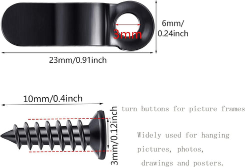 Picture Frame Fasteners Turn Button Fastener Picture Frame Hardware Frame Turn Button Metal Bow Shape Picture Frame Hardware Clips 100pcs Photo Frame Backing Clips with Screws