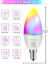 E12 Bulb Lighting(2 Pack) Matter Candelabra Smart - No Dedicated App Needed, Compatible with Apple Home, Alexa