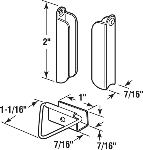 Prime-Line 2 Hangers and 1 Latch Mill, 5/16 in., Bronze - Single Pack PL 8132