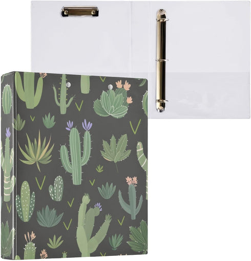 foixnub 3 1.5 Inch 200 3 2 Pack Ring Binder Rings Green Cactus Clipboard Binders Round Ring Binder Holds Sheets