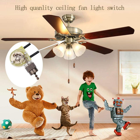 ZE-109 On-Off Pull Chain Speed Control Switch for Ceiling Fan, Compatible with Hunter Ceiling Fan Light, Bronze