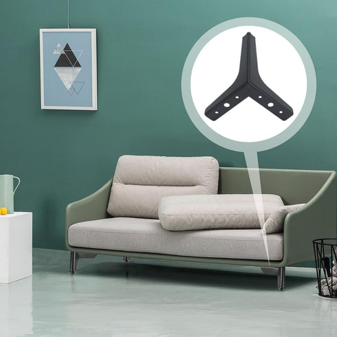 17cm PRETYZOOM Metal Furniture Support Feet Sofa Cabinet Legs, Matte Black Tripod Design, Height, Replacement Legs