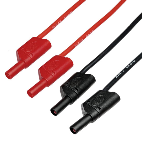 CESS-212 Safety Banana 12 Gauge Silicone Multimeter Test Leads, 2 Pairs with 8 Plugs Male to Male