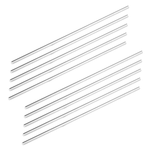 Eowpower 10 Pieces 2mm X 305mm Aluminum Round Rod, 12" Long 6061 T6511