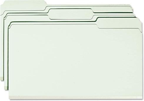 Smead Pressboard File Folder, 1/3-Cut Tab, 2" Expansion, Legal Size, Gray/Green, 25 per Box
