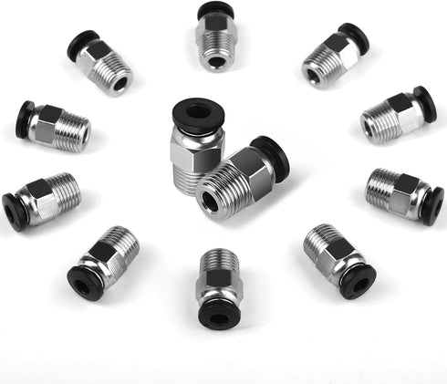 StLiSuYmx 10PCS PC4-M10 E3D-V6, Ender-3 Ender-3 V2 3D Premium Pneumatic Quick Connector Fittings, Bowden Tube Coupler
