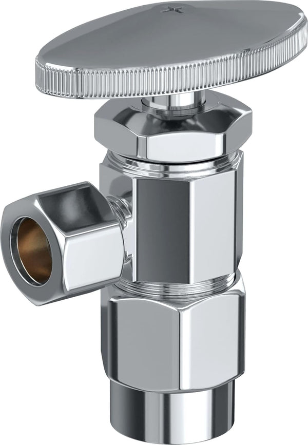 PROFLO PFXAV32C 1/2" x 3/8" Multi Turn Angle Supply Stop, Chrome