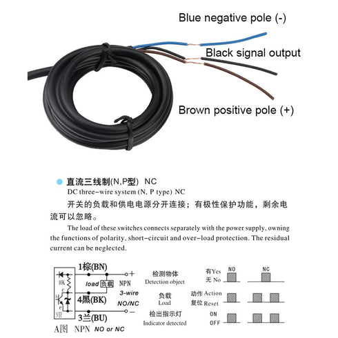 3D Printer DIY Inductive Probe PL-08N2 Proximity Sensor Switch Detector NPN NC DC 6-36V Compatible with VORON