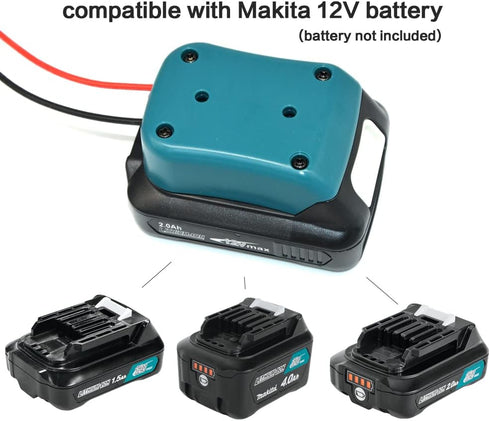Adapter for Makita Battery 12V MAX, Power Wheels Adapter Dock, Battery Holder Wall Mount (Battery not Included)