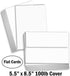 5.5" 8.5", 100 lb 100 Pack Hamilco White Cardstock Paper, Flat Cards with Envelopes x Cover, Blank Index, Postcard