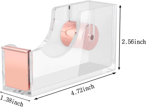 Desk Accessory Kit, Acrylic Stapler Set, Tape Dispenser, Staple Remover with 1000pcs 26/6 Staples, Rose Gold