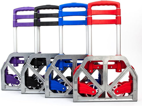 FIXAPIWK 150 lbs Portable Folding Aluminum Hand Truck, Heavy Duty Collapsible Luggage Cart with Telescoping Handle