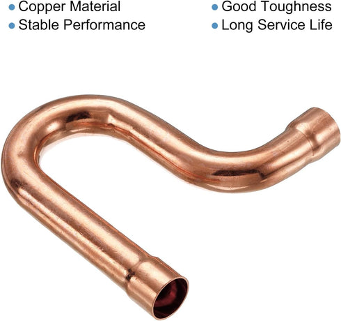 MECCANIXITY Copper P-Trap Pressure Pipe Fitting, 19mm OD Welding Tubing for HVAC Air Conditioning Refrigeration