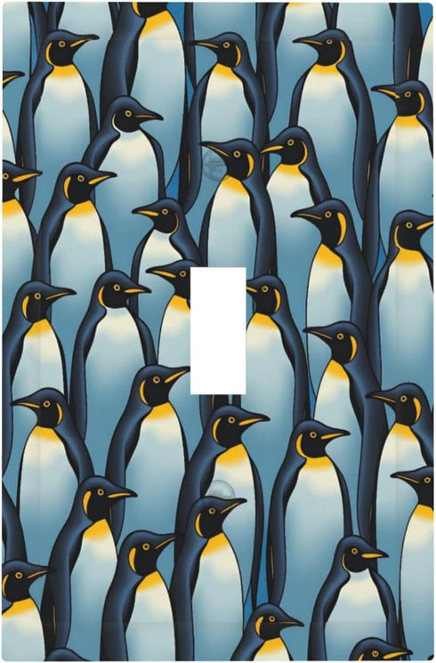 haigof Antarctic Penguins Light Switch Cover Wall Plate 1 Gang Single Plates Print