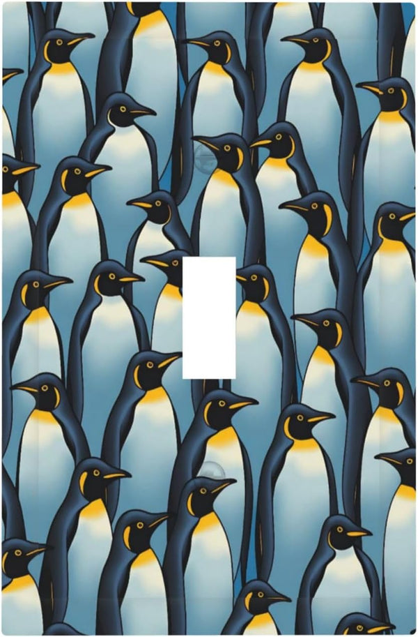 haigof Antarctic Penguins Light Switch Cover Wall Plate 1 Gang Single Plates Print